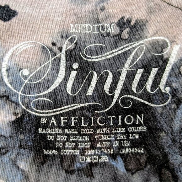 Sinful by Affliction 'Love 'n Pride' Angel Wing Graphic Print Tee - Picture 2 of 8